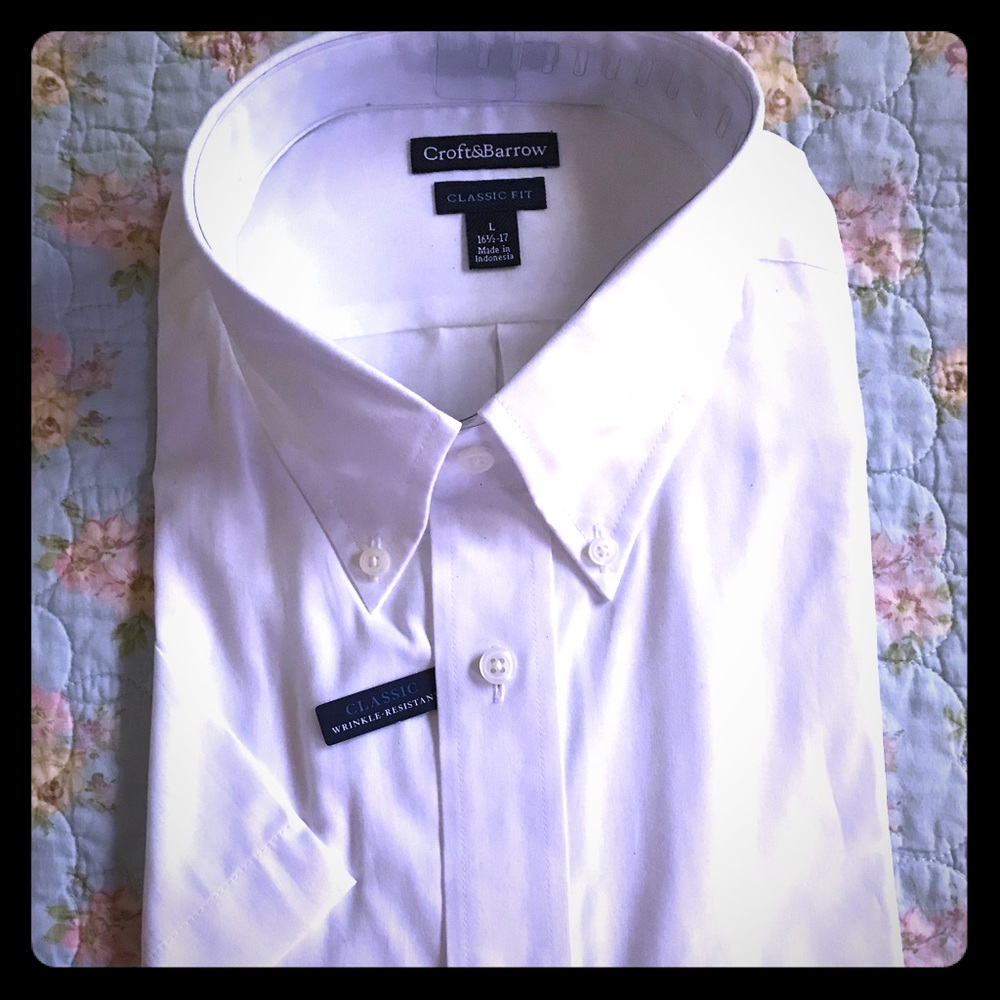 NWT men’s short sleeved dress shirt
